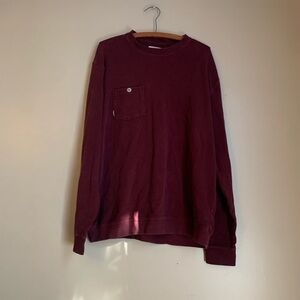 Link Soul Men's Size Large Crewneck Sweatshirt Red Long Sleeve Pocket Soft Golf